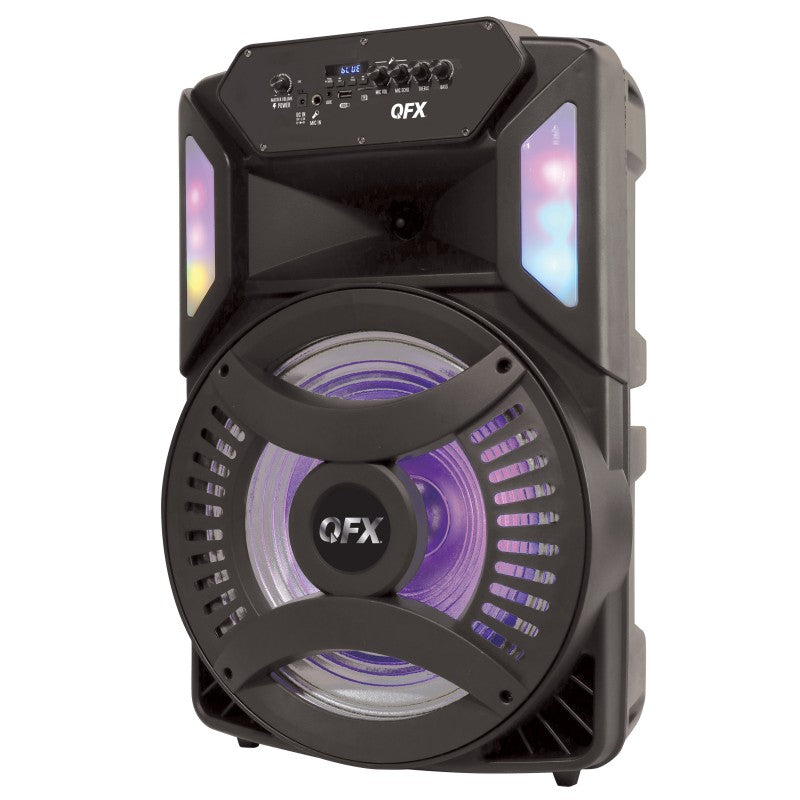 QFX RADIO BOCINA AMPLI 15" FM/BT/ LED LIGHTS