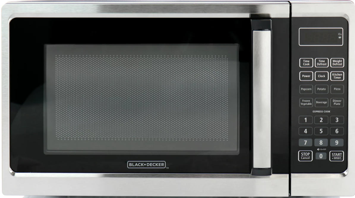 Black & Decker 0.9 Cu Ft 900W Digital Microwave Oven - Turntable Stainless Steel