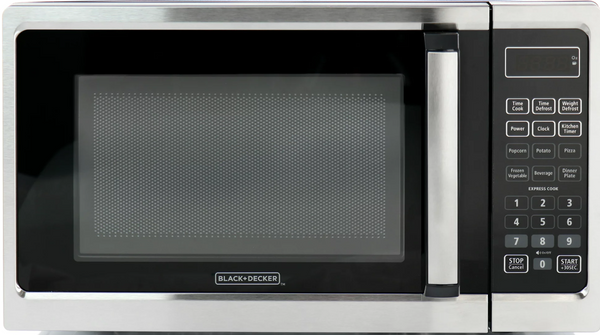 Black & Decker 0.9 Cu Ft 900W Digital Microwave Oven - Turntable Stainless Steel