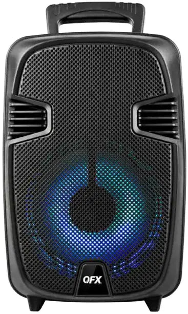QFX 8” BLUETOOTH RECHARGEABLE SPEAKER WITH LED PARTY LIGHTS