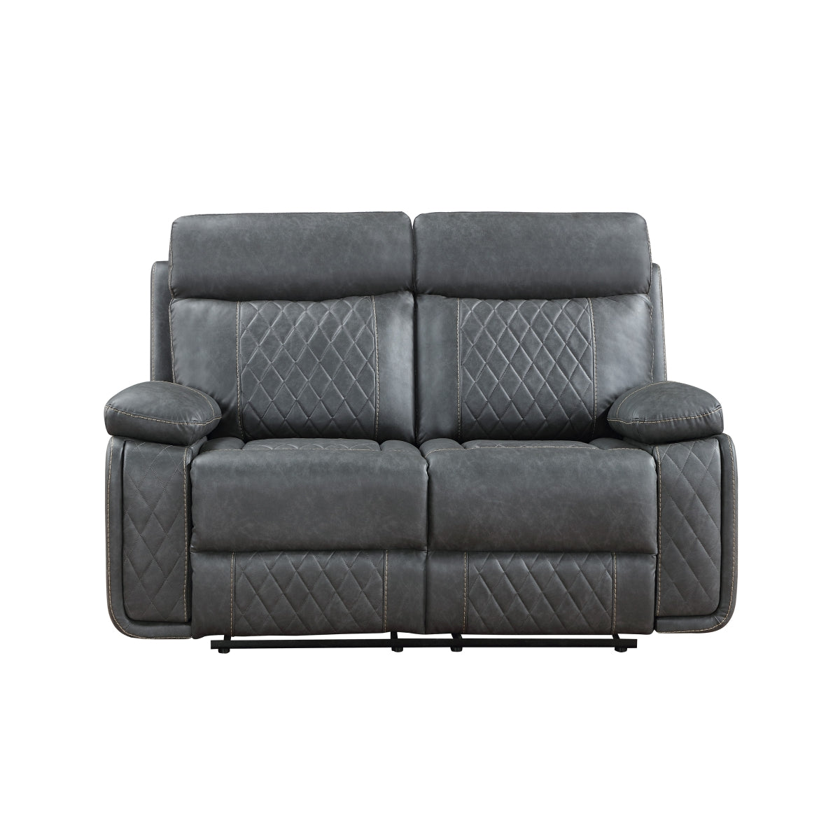 MILTON DARK GRAY  Air Leather Manual Reclining Sofa Set