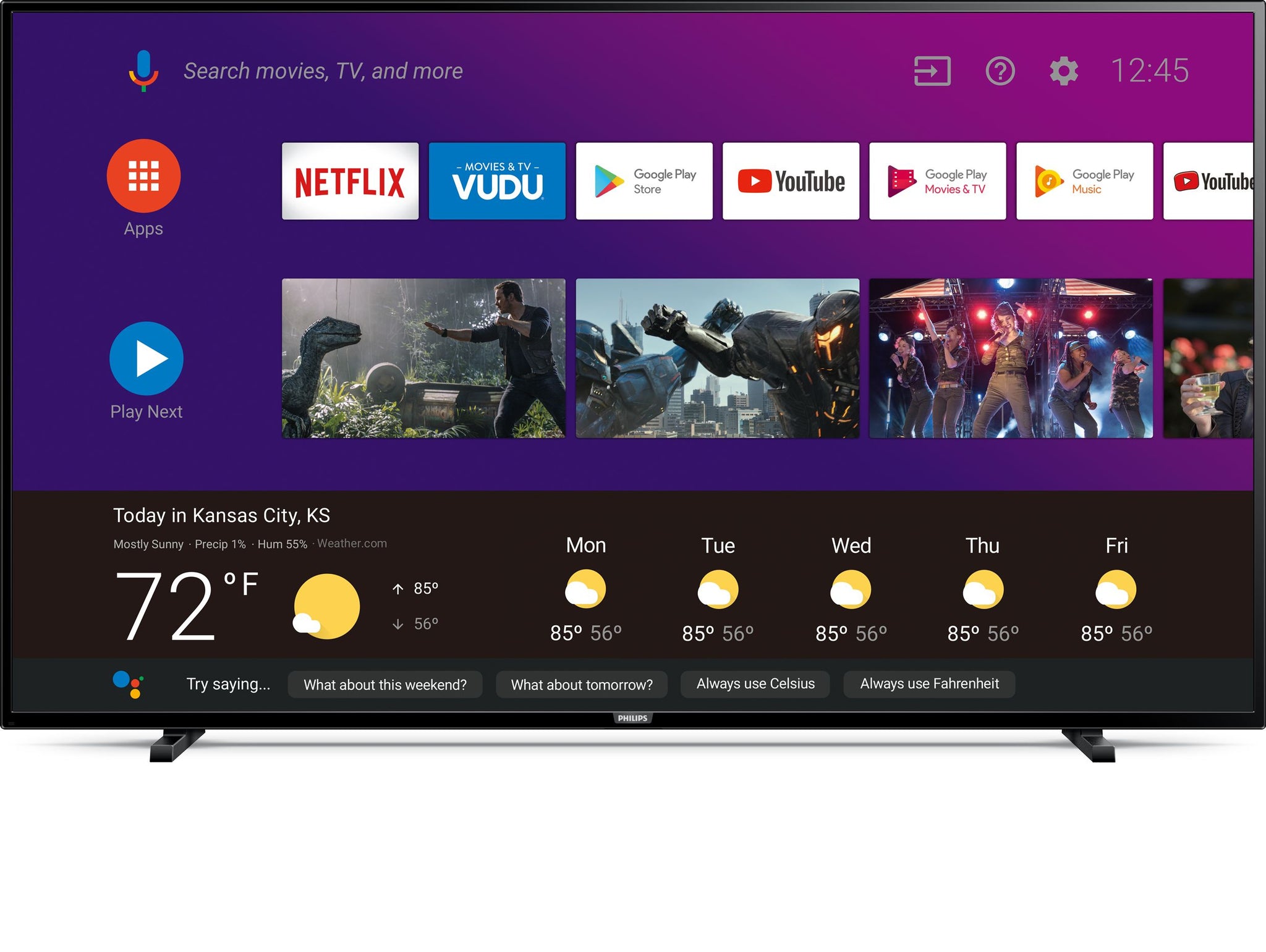 Philips Smart TV 65" Class 4K Ultra HD (2160p) Android - LED(Refurbished)