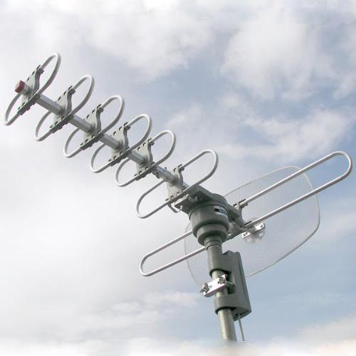 QFX ANT-105 HD DTV UHF VHF FM 360 Degree Motorized Rotating Antenna Fu ...