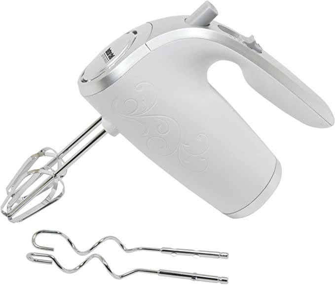 Better Chef Electric Hand Mixer - 5-Speed - Stainless Beaters & Hooks