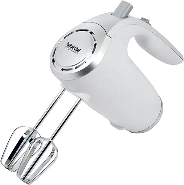 Better Chef Electric Hand Mixer - 5-Speed - Stainless Beaters & Hooks