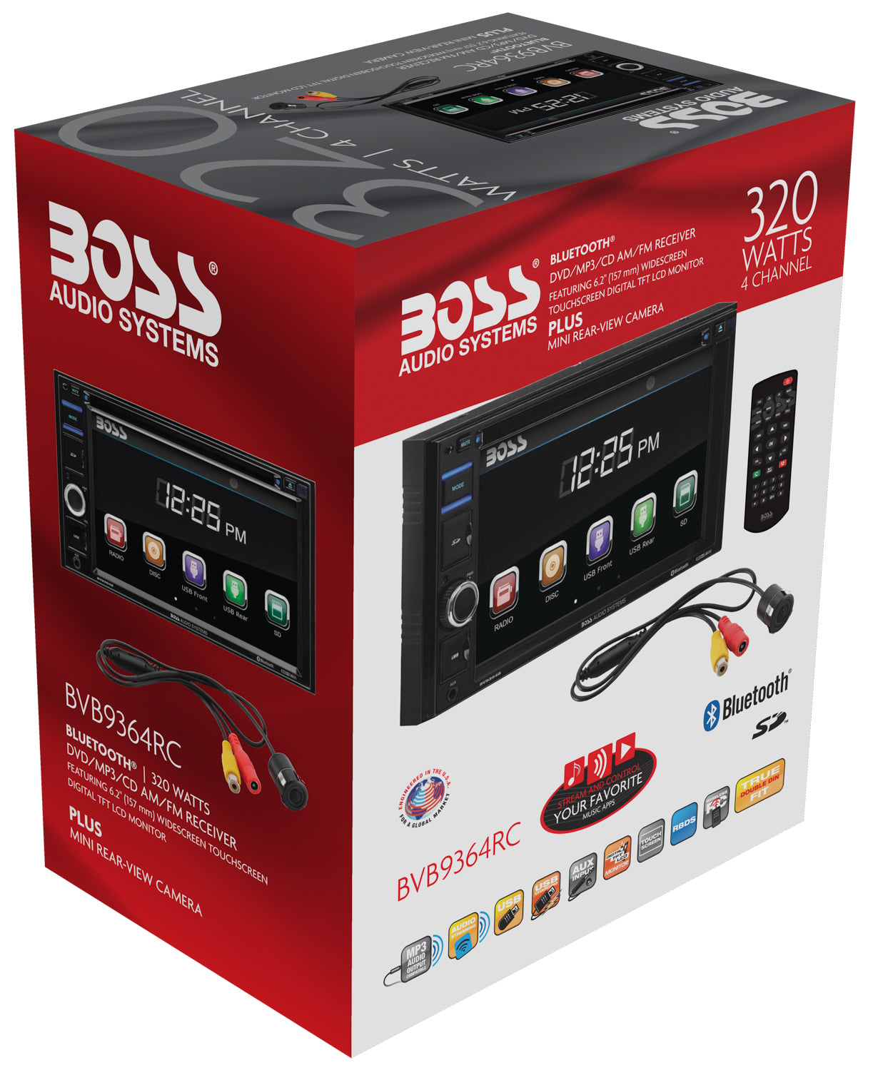 Boss Double-DIN DVD Player 6.2" Touchscreen Bluetooth