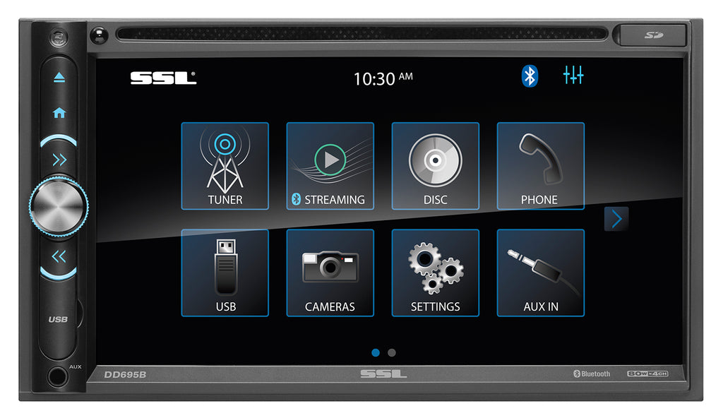 SSL Double-DIN DVD Player 6.95" Touchscreen Bluetooth