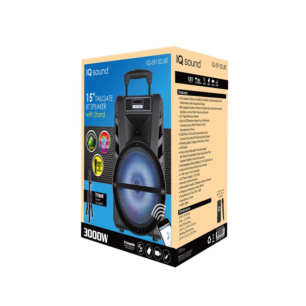 IQ SOUND Iq-5915djbt 15-inch Professional Bluetooth Speaker
