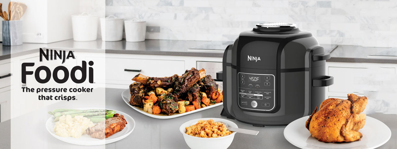  Ninja OP302 Foodi 9-in-1 Pressure, Broil, Dehydrate, Slow  Cooker, Air Fryer, and More, with 6.5 Quart Capacity and 45 Recipe Book,  and a High Gloss Finish: Home & Kitchen