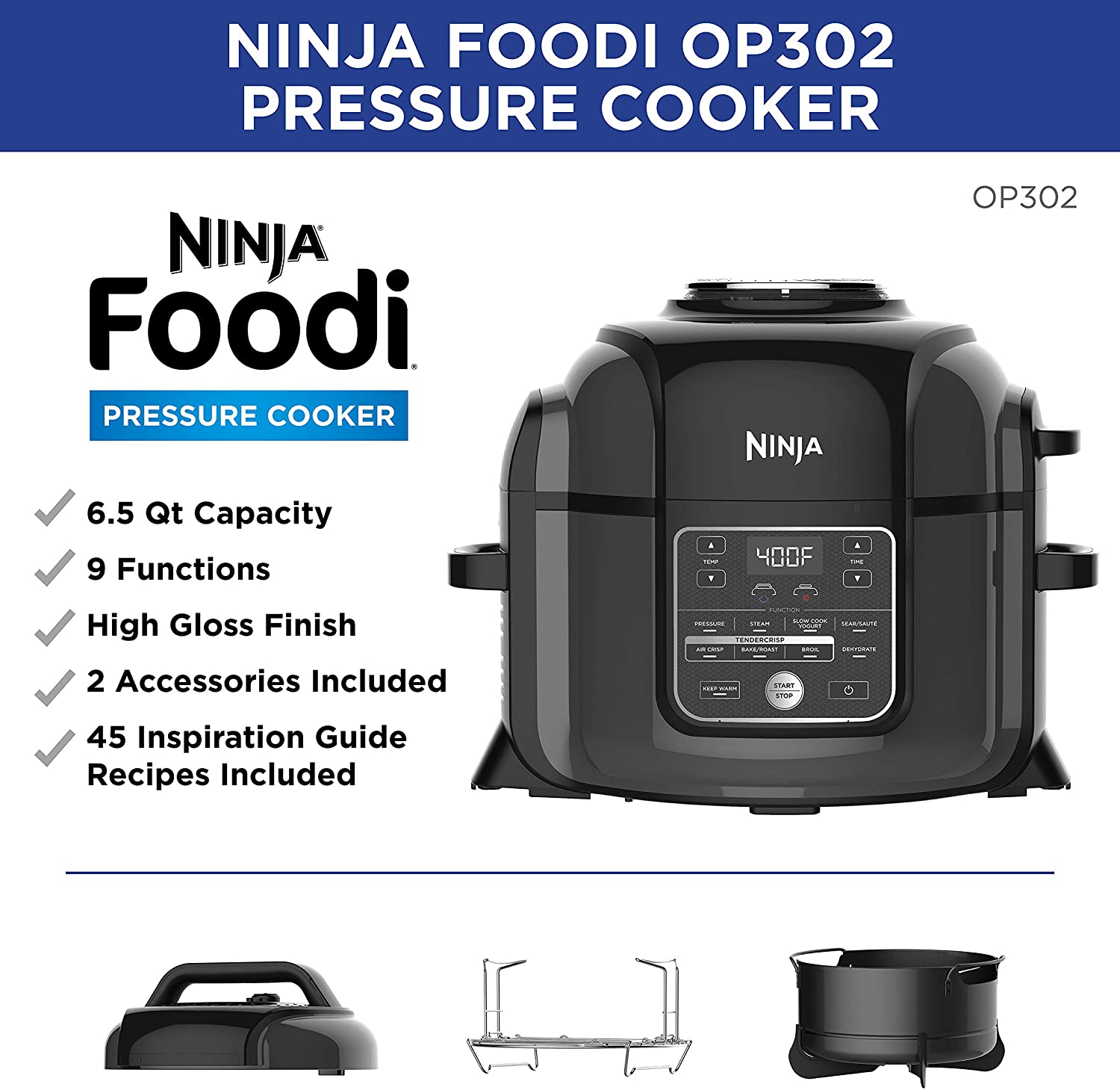 Restored Ninja Foodi 5-in-1 4-qt. Air Fryer, Roast, Bake