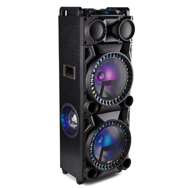 QFX PBX-1215 Dual 12" Bluetooth Speaker with Party Lights