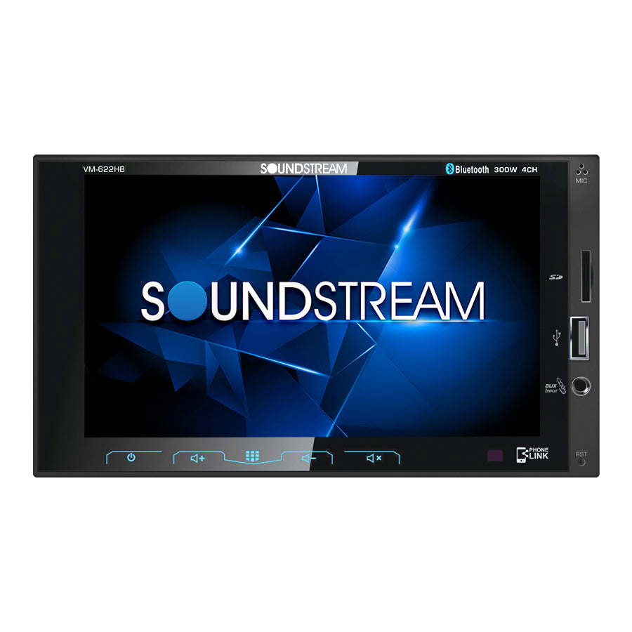 Soundstream VM-622HB 6.2” Mechless Double Din Headunit - Bluetooth- Entrega gratis en Tijuana
